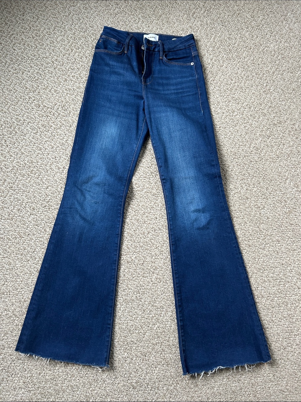 Frame Denim Dark Blue Wide Leg Jeans